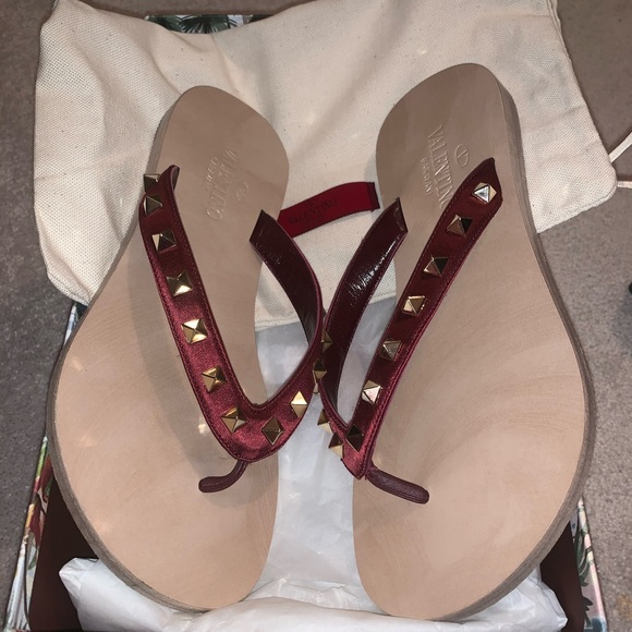 Valentino Shoes - Valentino Rockstud flip flops- Sz 36. Wore once